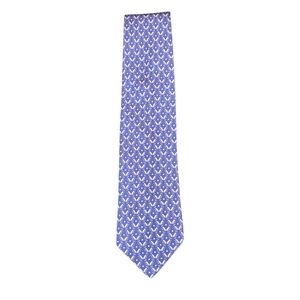 SALVATORE FERRAGAMO 100% Silk Novelty Tie | One Size | Blue | Italian Luxury